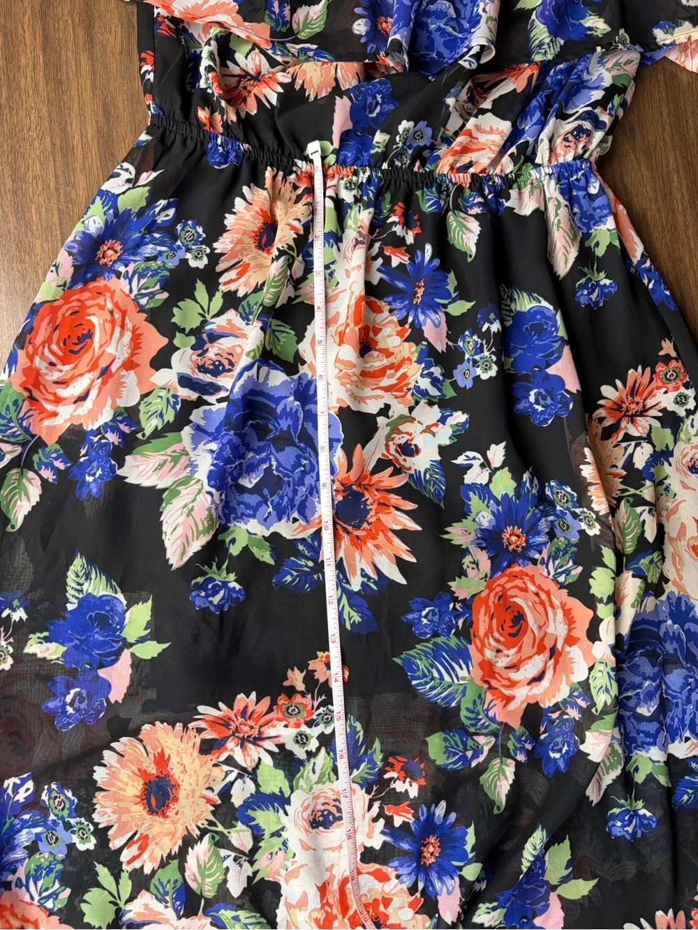 Forever 21 Floral Ruffle Strapless Maxi Dress Long Boho Vacation Fall Sz L EUC